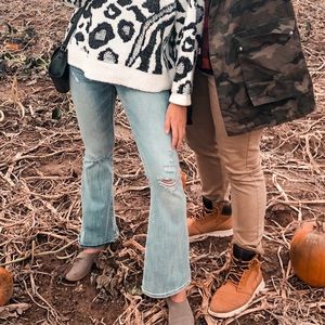 Light wash flare jeans